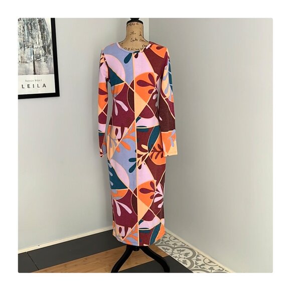 Latino Heritage Month Long Sleeve Midi Bodycon Sweater Dress L - Picture 8 of 12